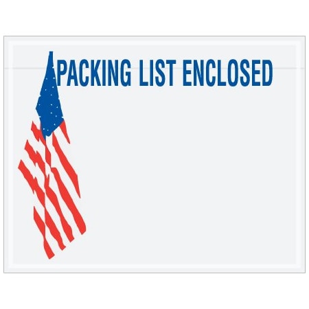 Bsc Preferred 7 x 5-1/2'' U.S.A. Flag ''Packing List Enclosed'' Envelopes, 1000PK PL468